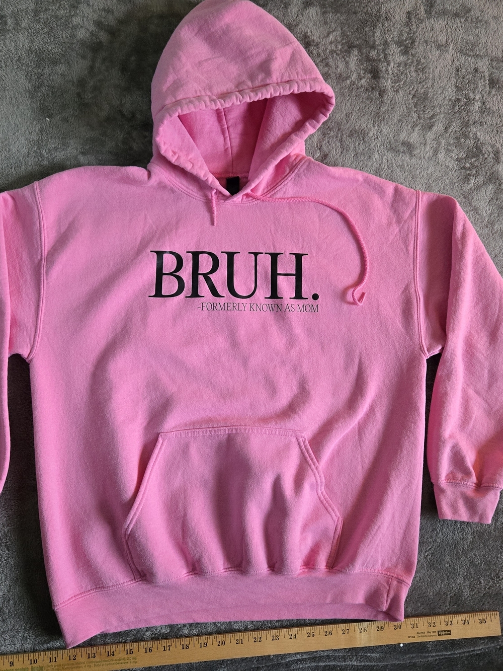 BRUH. Formerly Known As Mom" Pink Hoodie | Gildan Size L | Funny Mom Era